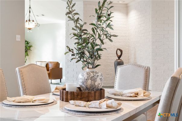 Dining room, Interior, Pendant Lights, Stone Walls