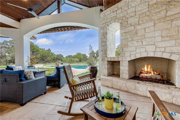 Exterior, Fireplace, Pool