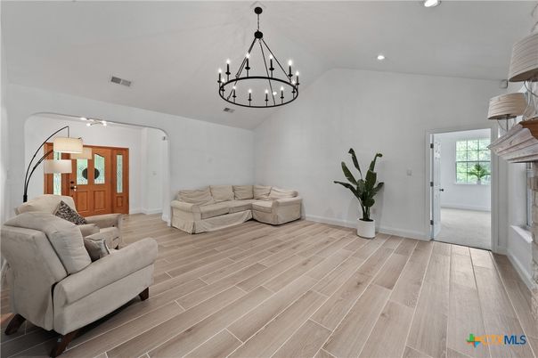 Chandelier, Interior, Recessed Lighting, Wood Texture Flooring