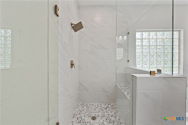 Bathroom, Glass Shower, Interior, Marble Walls