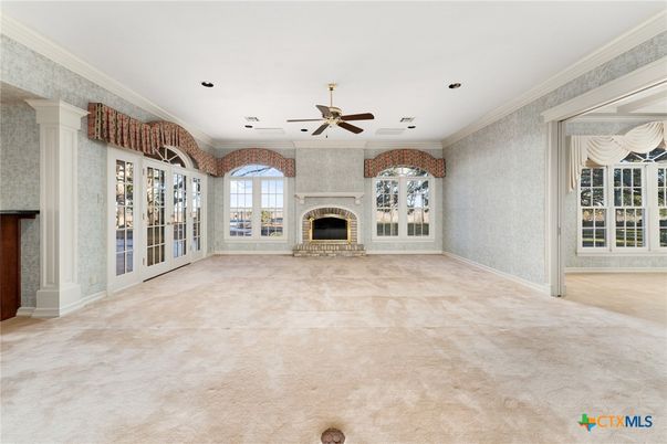 Empty room, Fireplace, Interior, Recessed Lighting