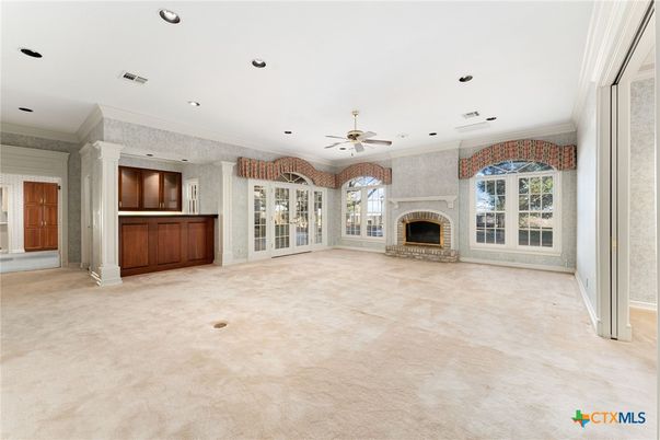 Empty room, Fireplace, Interior, Recessed Lighting
