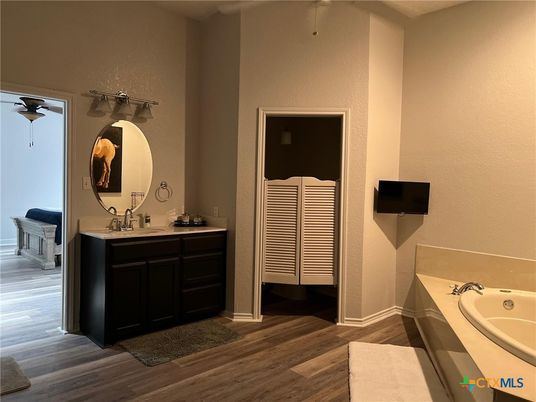 Bathroom, Interior, Wood Texture Flooring