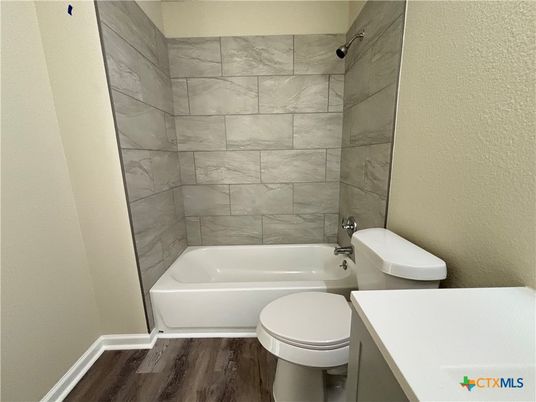 Bathroom, Interior, Marble Walls, Wood Texture Flooring