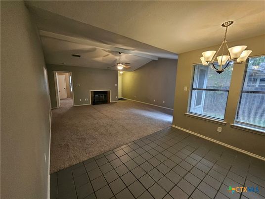 Chandelier, Empty room, Fireplace, Interior, Pendant Lights