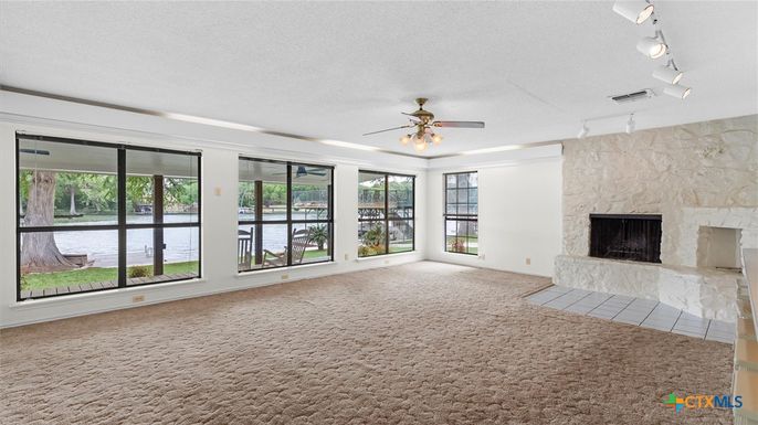 Empty room, Fireplace, Interior