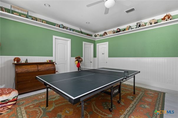 Game Room, Interior, Recessed Lighting, Wood Texture Flooring