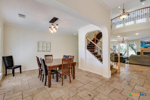 Dining room, Fireplace, Interior, Pendant Lights, Recessed Lighting