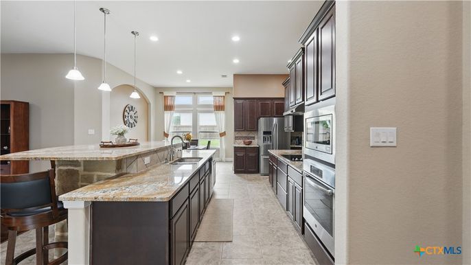 Interior, Kitchen, Pendant Lights, Recessed Lighting, Stainless Steel Appliances