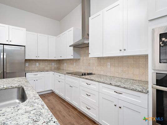 Interior, Kitchen, Stainless Steel Appliances, Wood Texture Flooring