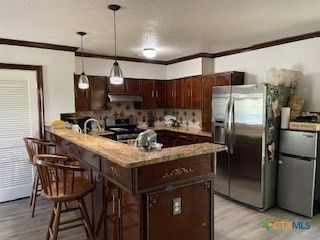 Interior, Kitchen, Pendant Lights, Stainless Steel Appliances, Wood Texture Flooring