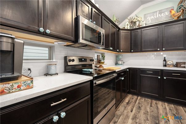 Interior, Kitchen, Stainless Steel Appliances, Wood Texture Flooring
