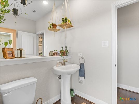 Bathroom, Interior, Recessed Lighting, Wood Texture Flooring