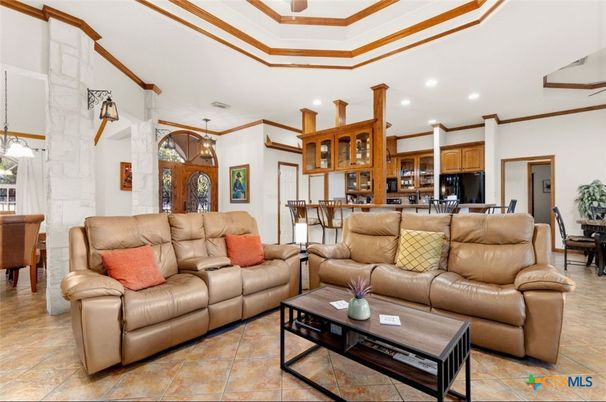 Dining room, Interior, Kitchen, Living room, Pendant Lights, Recessed Lighting, Stone Walls