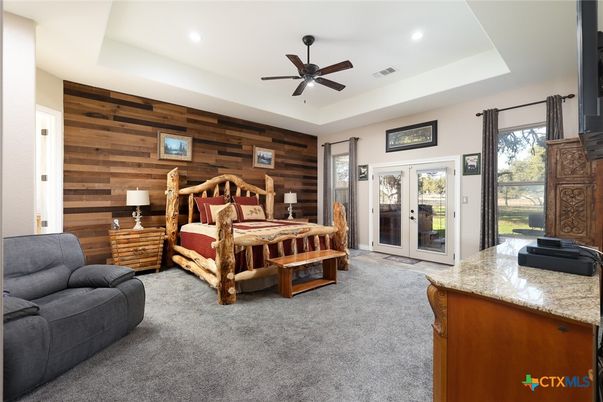 Bedroom, Interior, Recessed Lighting, Wooden Walls