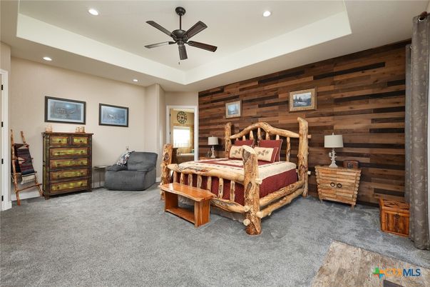 Bedroom, Interior, Recessed Lighting, Wooden Walls