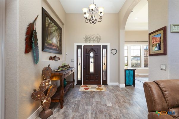 Chandelier, Interior, Recessed Lighting, Wood Texture Flooring