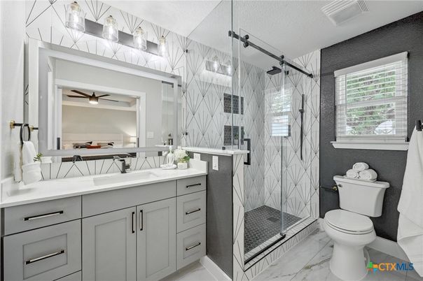 Bathroom, Glass Shower, Interior, Marble, Marble Walls