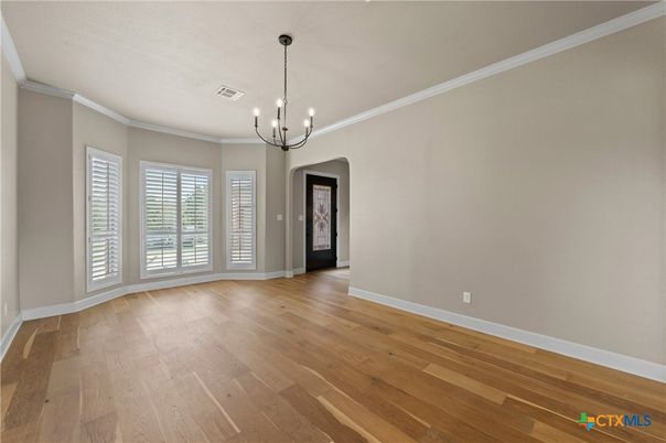Chandelier, Empty room, Interior, Pendant Lights, Wood Texture Flooring
