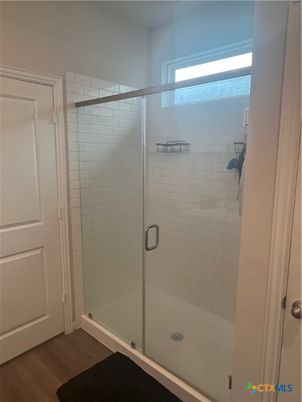 Bathroom, Glass Shower, Interior, Wood Texture Flooring