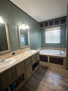 Bathroom, Dual Sink Vanities, Interior, Wood Texture Flooring