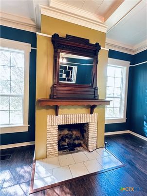 Fireplace, Interior, Wood Texture Flooring