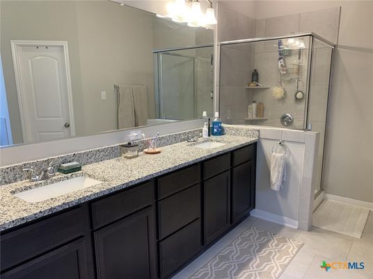 Bathroom, Dual Sink Vanities, Glass Shower, Interior