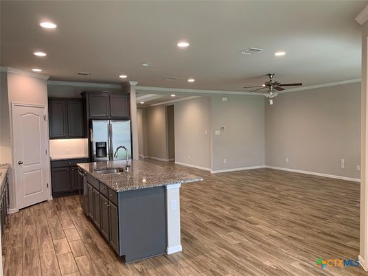 Interior, Kitchen, Recessed Lighting, Wood Texture Flooring