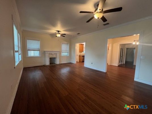 Empty room, Fireplace, Interior, Wood Texture Flooring