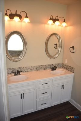 Bathroom, Dual Sink Vanities, Interior, Wood Texture Flooring