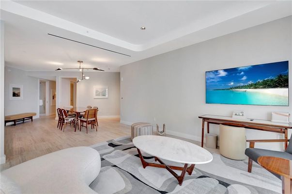 Dining room, Interior, Pendant Lights, Recessed Lighting, Wood Texture Flooring