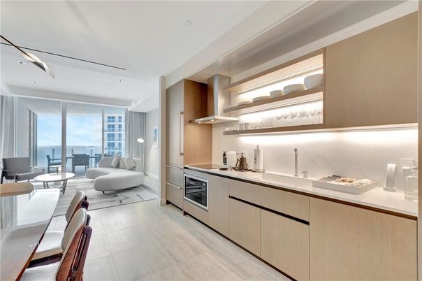 Interior, Kitchen, Living room, Recessed Lighting, Water, Wood Texture Flooring