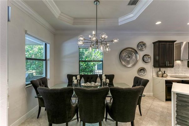 Dining room, Interior, Kitchen, Pendant Lights, Recessed Lighting