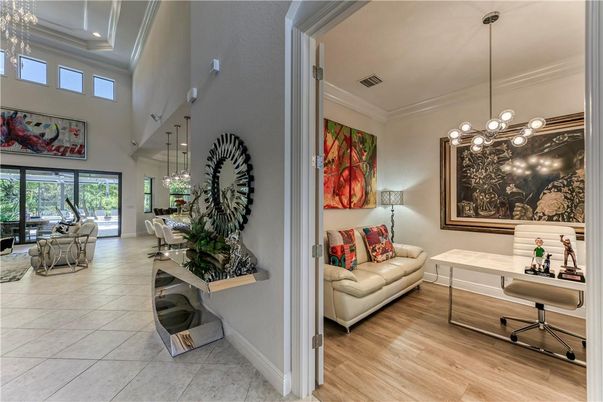 Interior, Living room, Pendant Lights, Wood Texture Flooring