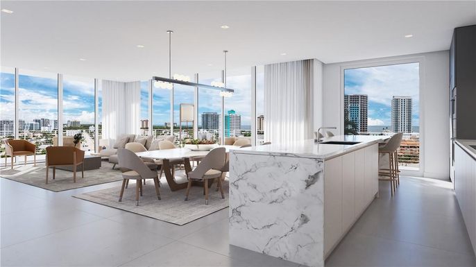 Dining room, Interior, Kitchen, Pendant Lights, Recessed Lighting, Water