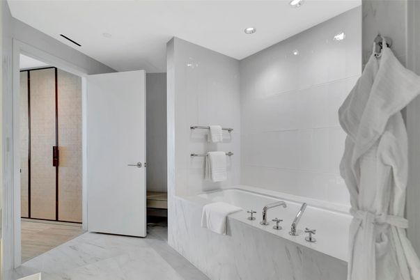 Bathroom, Interior, Marble, Recessed Lighting