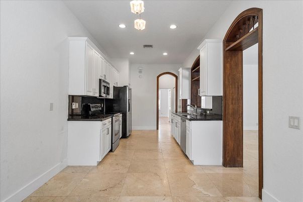 Interior, Kitchen, Pendant Lights, Recessed Lighting, Stainless Steel Appliances