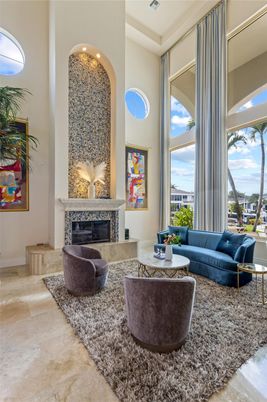 Fireplace, Interior, Living room, Recessed Lighting