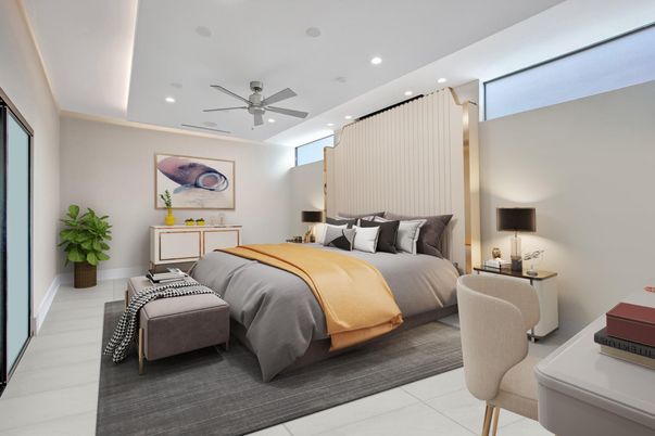 Bedroom, Interior, Recessed Lighting