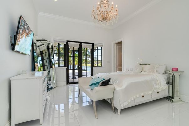 Bedroom, Chandelier, Interior, Recessed Lighting