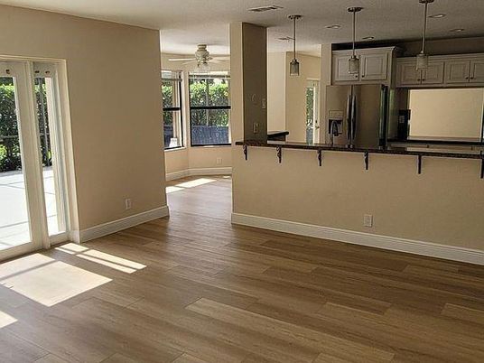 Interior, Kitchen, Pendant Lights, Wood Texture Flooring