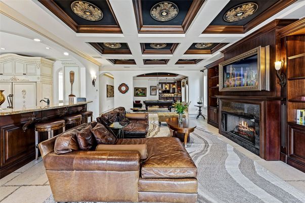 Fireplace, Interior, Living room, Recessed Lighting