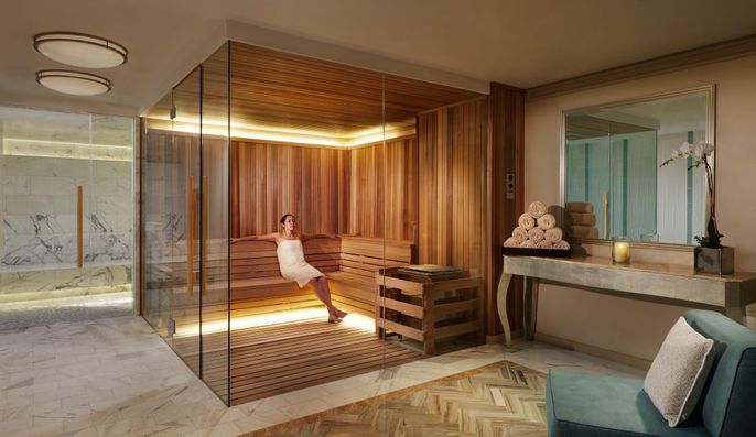 Bathroom, Glass Shower, Interior, Marble, Sauna Room