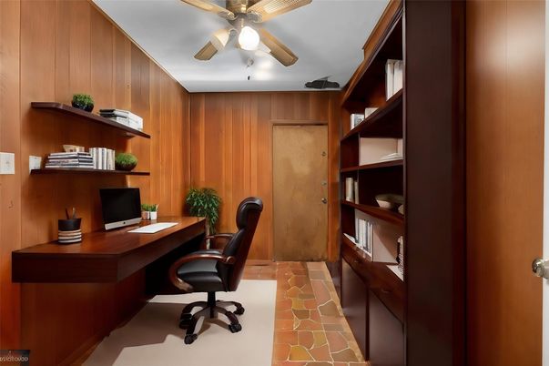 Home Office, Interior, Wooden Walls
