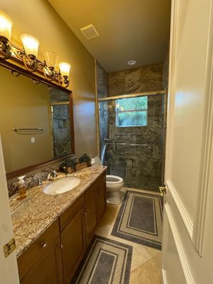 Bathroom, Dual Sink Vanities, Glass Shower, Interior