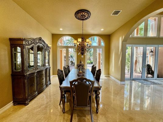 Chandelier, Dining room, Interior, Recessed Lighting