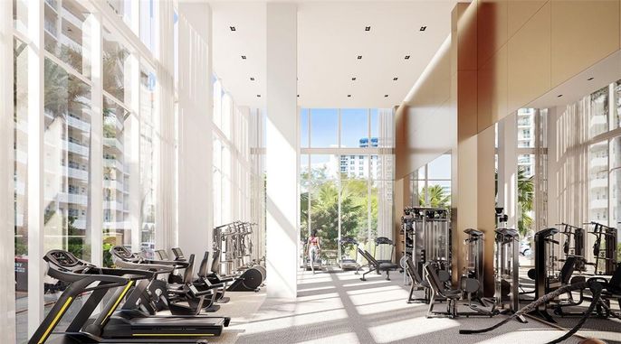 Fitness Equipment, Gym, Interior, Recessed Lighting