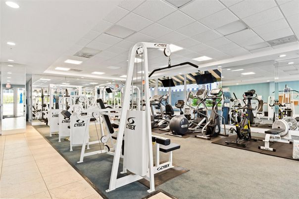Fitness Equipment, Gym, Interior, Recessed Lighting