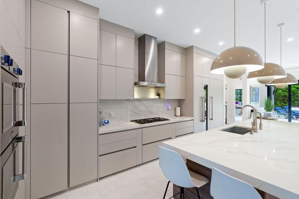Interior, Kitchen, Pendant Lights, Recessed Lighting, Stainless Steel Appliances