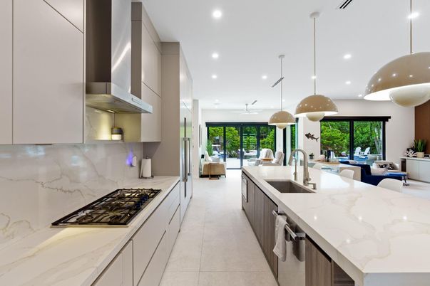 Interior, Kitchen, Pendant Lights, Recessed Lighting, Stainless Steel Appliances